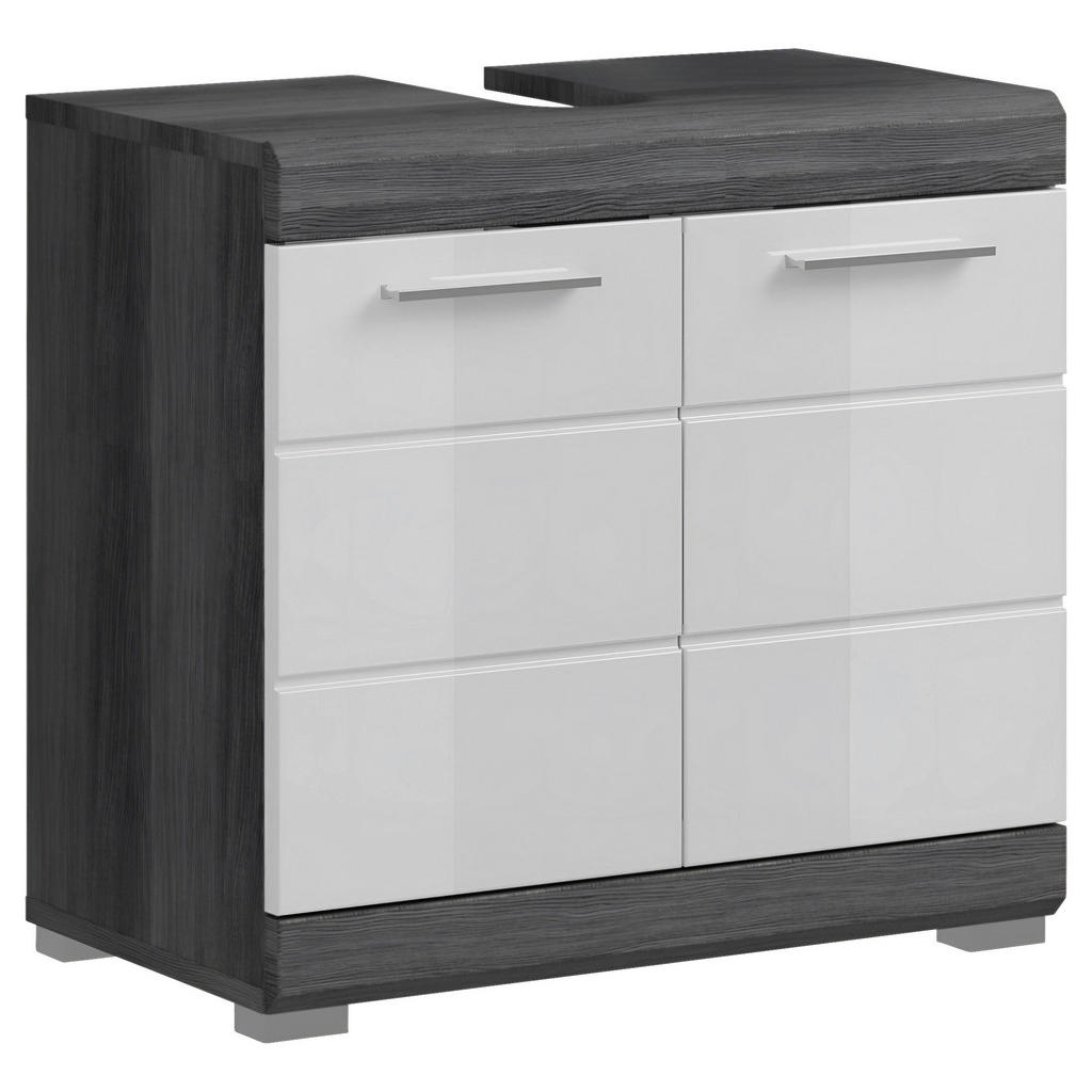 MID.YOU SKRINKA POD UMÝVADLO, biela s vysokým leskom, antracitová, sivá, 60/56/34 cm.