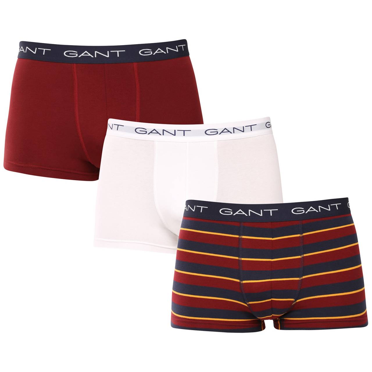 3PACK pánske boxerky Gant viacfarebné (902533023-604) XL, trenky.
Stavte na pohodlie a nadčasový vzhľad s pánskymi boxerkami GANT v nadčasovej farebnej kombinácii.
Prvotriedny materiál pre každodenné pohodlie
Boxerky sú vyrobené z kvalitnej zmesi bavlny a elastanu.
Moderný dizajn do práce aj na večerné rande
Jednoduchý dizajn dopĺňa vytkávaná guma v páse s logom GANT, ktorý je mäkký a netlačí.
Prečo by ste určite mali vyskúšať boxerky GANT

Kvalitný materiál a pohodlný strih:Mäkká bavlna s elastanom zaručuje pohodlie a skvelý strih.
Štýlový minimalistický dizajn: Klasické farebné prevedenie a vyšívané elastické logo pôsobia elegantne a moderne.
Univerzálnosť: Ideálne na každodenné nosenie, do práce, na šport aj na voľný čas.

Spodná bielizeň GANT pre štýlových mužov
Od roku 1949 je značka GANT synonymom precízneho remeselného spracovania a kvalitných materiálov.
Ako sa starať o pánske boxerky GANT
Aby vám spodná bielizeň dlho vydržala v skvelom stave, odporúčame dodržiavať tieto tipy.

Perte: Per ich pri maximálnej teplote 40 °C.
Sušenie: Boxerky môžeš sušiť v sušičke - odporúčame nastaviť šetrný program na nižšiu teplotu.
Žehlenie: Ak je to potrebné, môžeš ich žehliť na nízku teplotu, ideálne naruby.

Tip: Nájsť ten správny kus spodnej bielizne, ktorý vám dokonale padne, môže byť náročné.