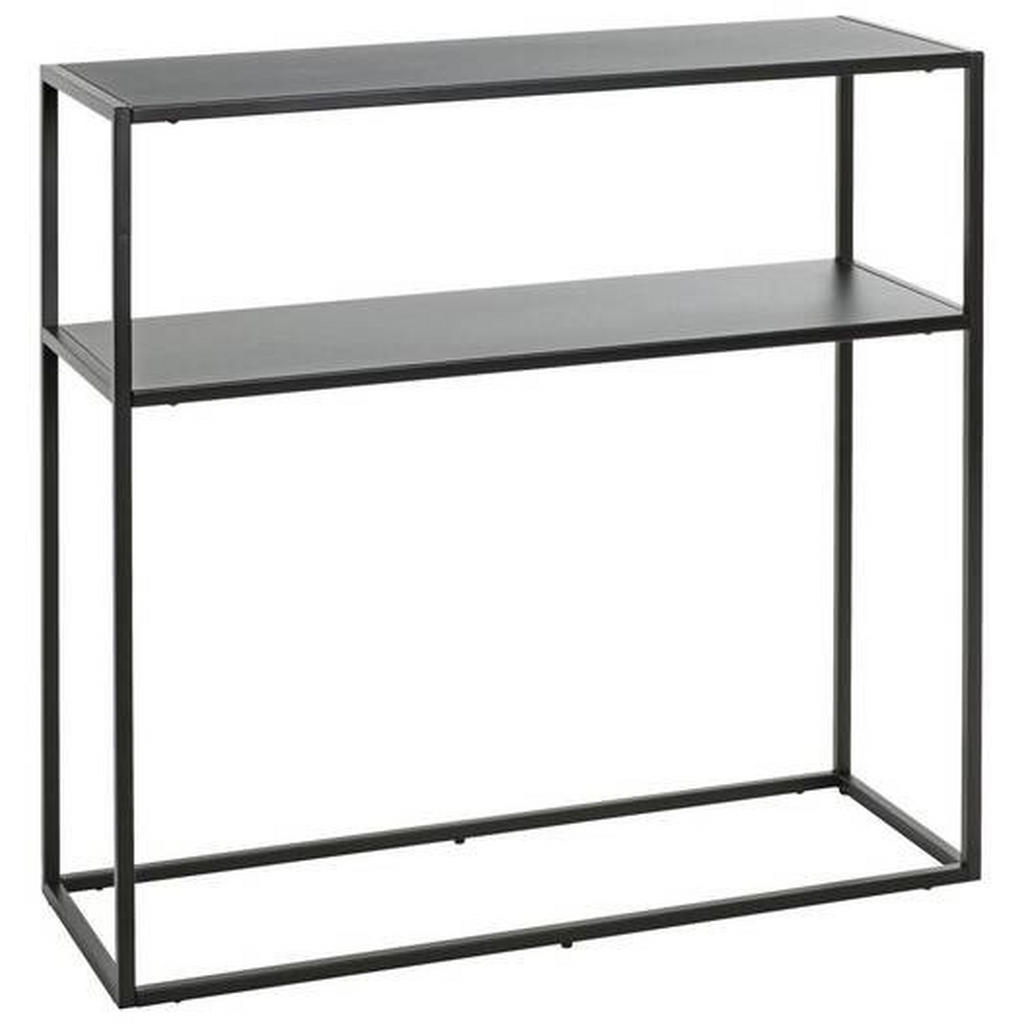 KONZOLOVÝ STOLÍK, čierna, kov, 80/30/80 cm.