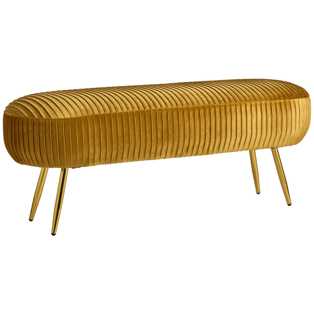 MID.YOU DLHÁ TABURETKA, kov, textil, kompozitné drevo, 120/47/40 cm.