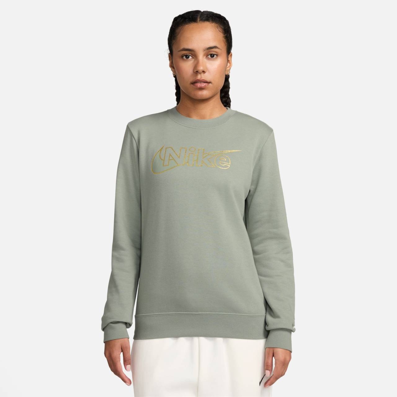 Nike Sportswear Club Fleece Womens Pullover Crew-Neck Sweatshirt L.