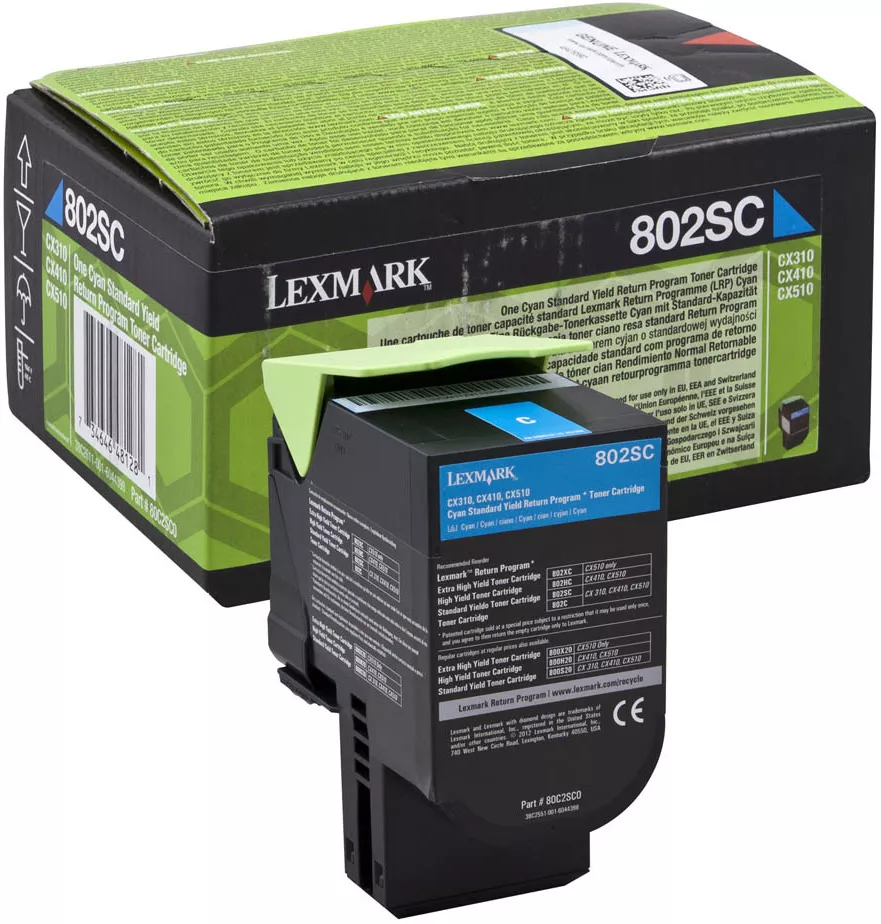 Lexmark 80C2SC0 azúrový (cyan) originálny toner.
Originálny toner = záruka priamo od výrobcu tlačiarne
100 % použitie v tlačiarni - bezproblémové fungovanie s vašou tlačiarňou
Použitím originálnej náplne predlžujete životnosť tlačiarne
Osvedčená špičková kvalita - vysoko kvalitná a spoľahlivá tlač originálnou tlačovou kazetou od prvej do poslednej stránky
Trvalé a profesionálne výsledky tlače - dlhodobá udržateľnosť tlače
Kratšia prodleva pri tlači stránok
Garancia Vašej spokojnosti s použitím našej originálnej náplne
Zabezpečujeme bezplatnú recykláciu originálnych náplní
Zlyhanie náplne v menej ako 1% prípadov
Jednoduchá a rýchla výmena náplne

Kód výrobcu: 80C2SC0