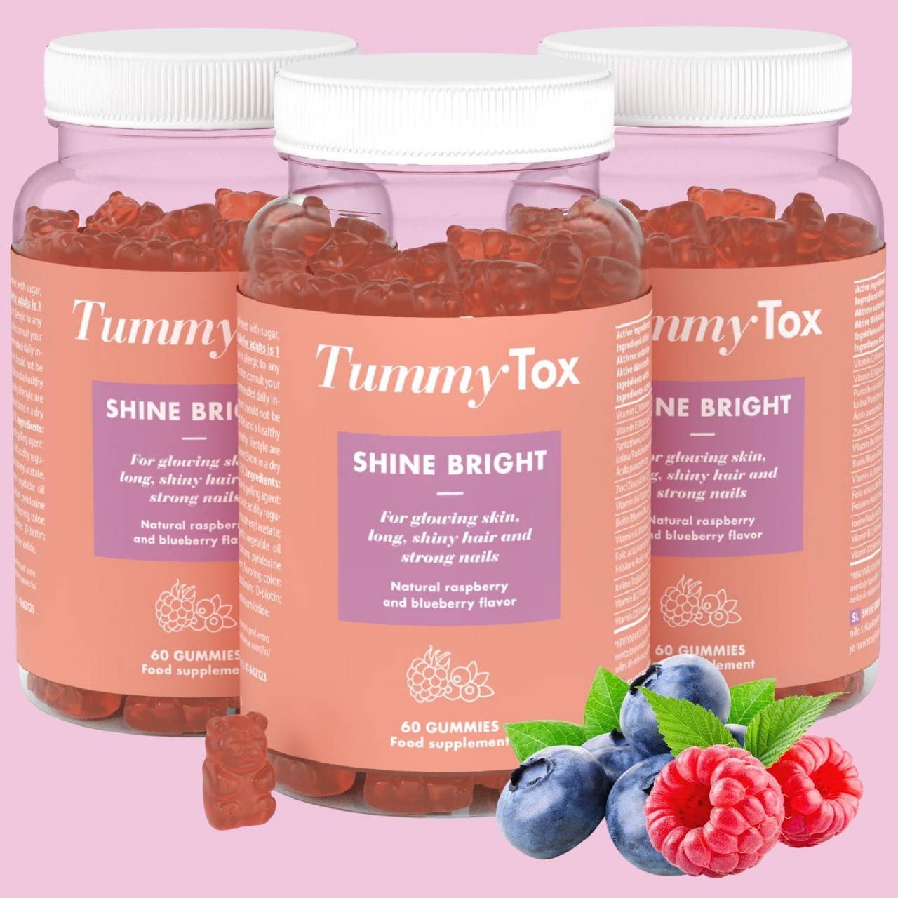 Shine Bright Beauty Gummies 3er Pack - Vitamine für Haare, Haut und Nägel.