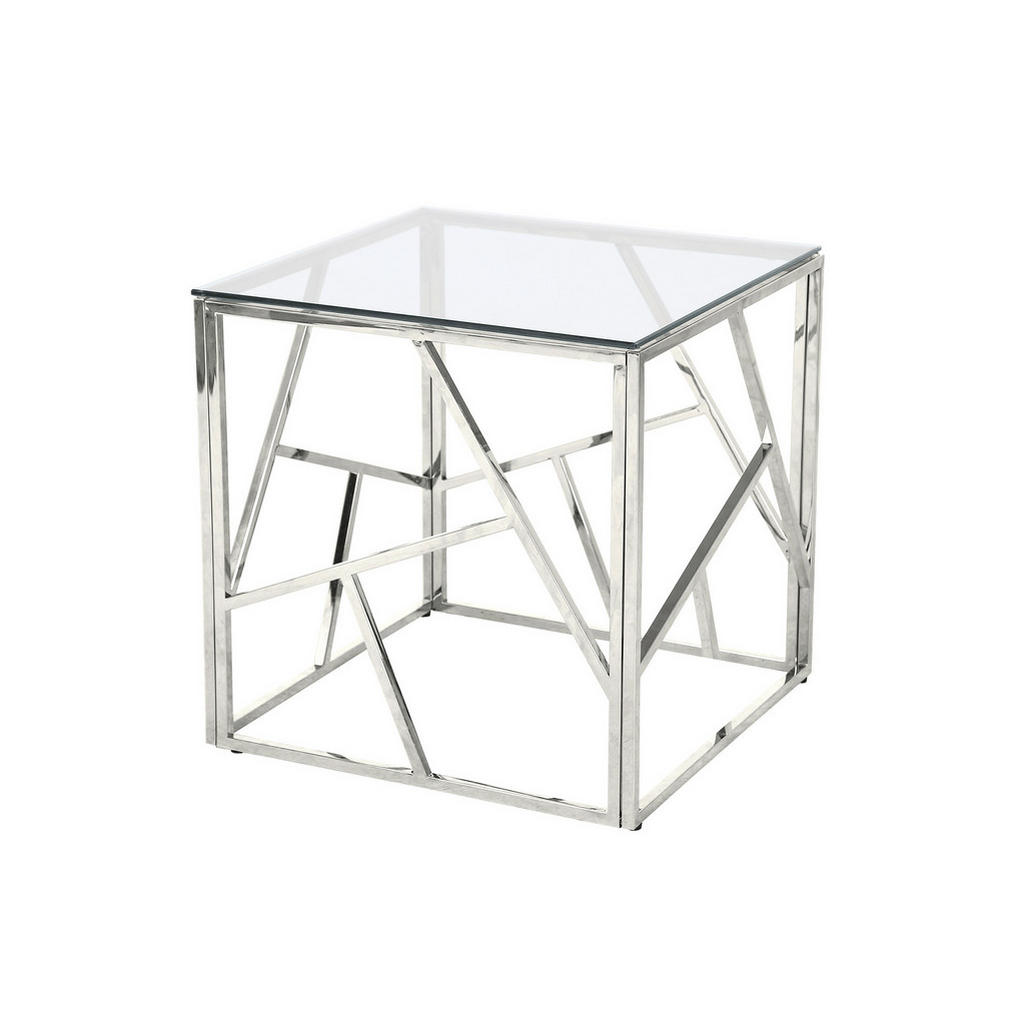 Livetastic PRÍRUČNÝ STOLÍK, číra, strieborná.