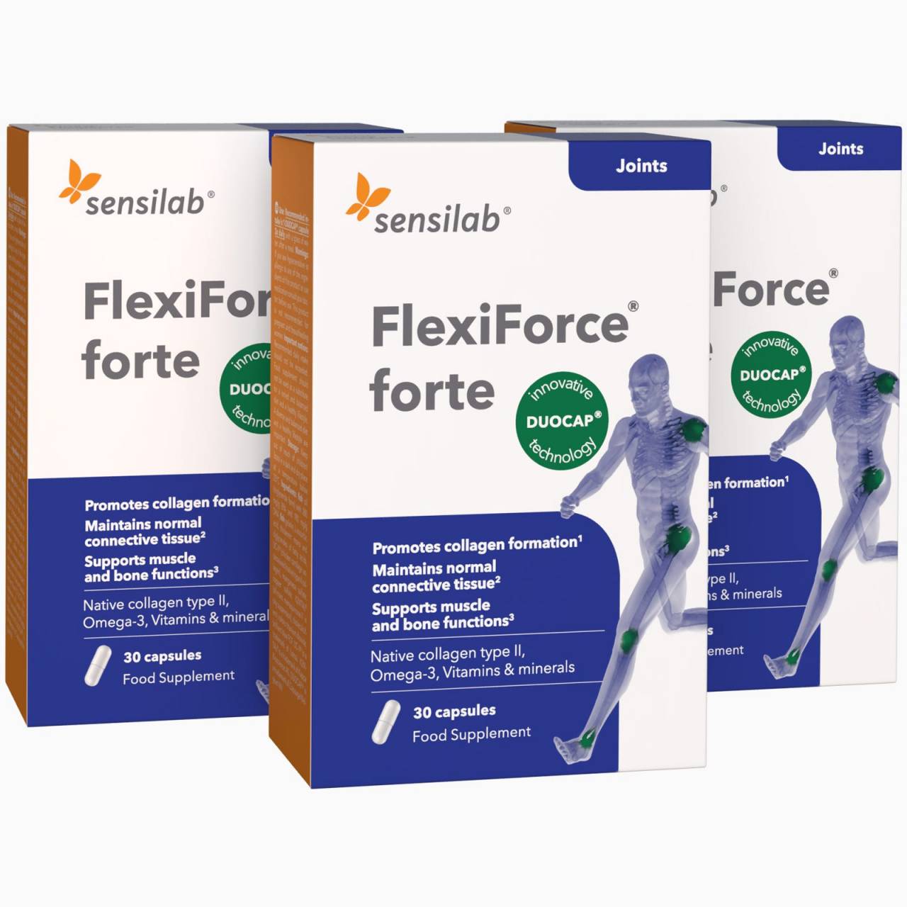 3x FlexiForce Gelenkkapseln - bis zu 61% bessere Beweglichkeit der Gelenke | 3x30 Kapseln | Sensilab.