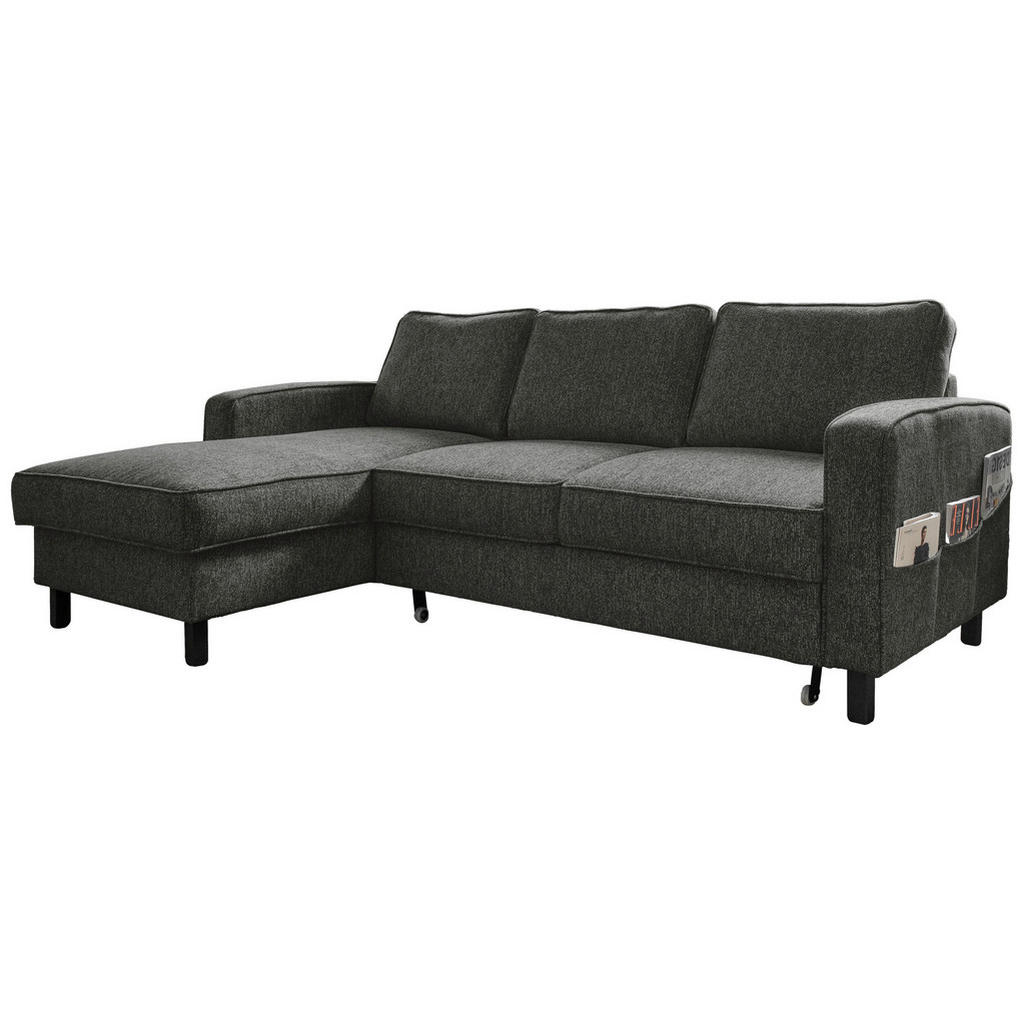 MID.YOU ROHOVÁ SEDACIA SÚPRAVA, textil, tmavosivá.