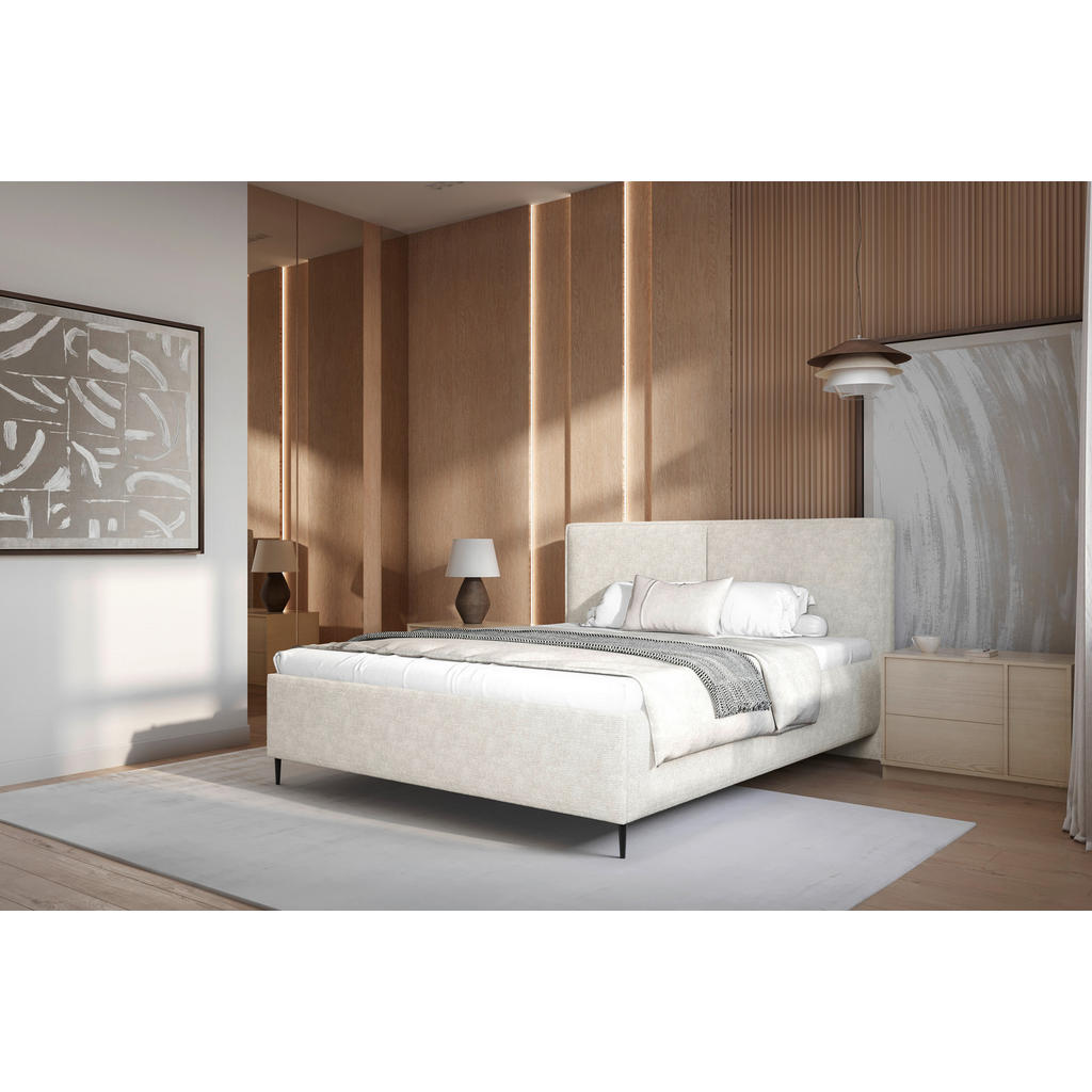 MID.YOU ČALÚNENÁ POSTEĽ, 160/200 cm, béžová.