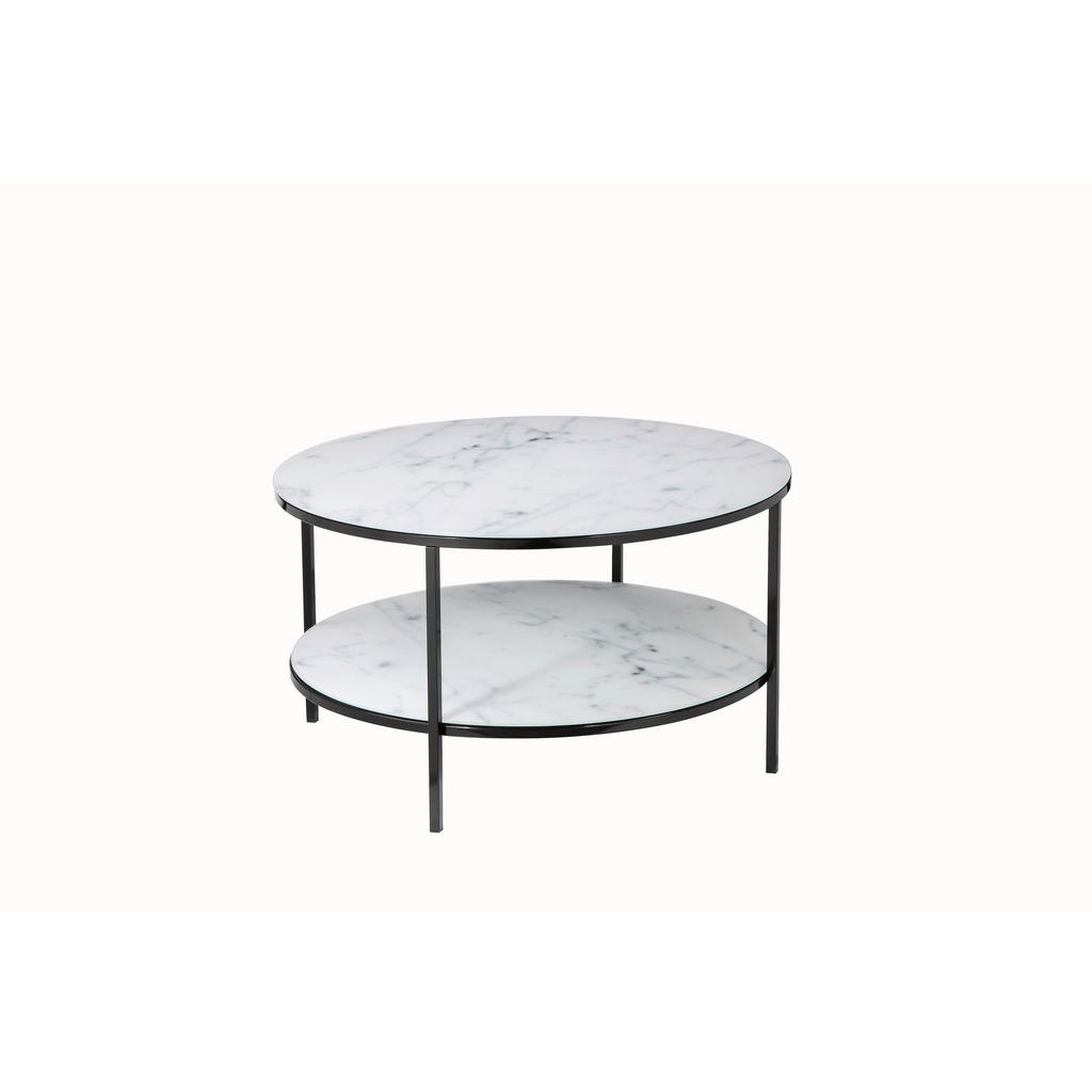 Livetastic KONFERENČNÝ STOLÍK, čierna, biela, kov, sklo, 80/80/45 cm.