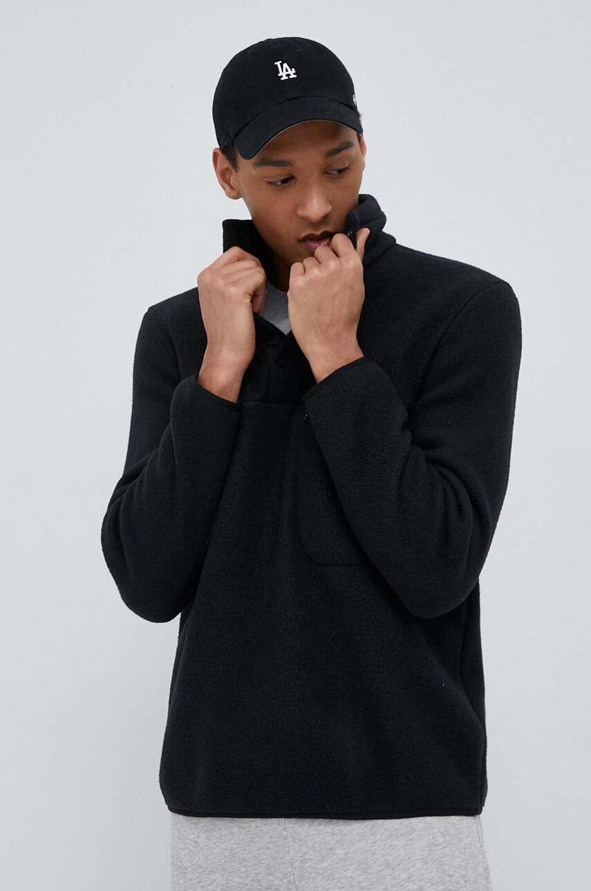 Športová mikina Peak Performance čierna farba, jednofarebná.