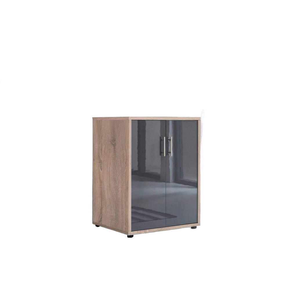 MID.YOU SKRINKA NA DOKUMENTY, dub sonoma, antracitová s vysokým leskom, 54/74/50 cm.