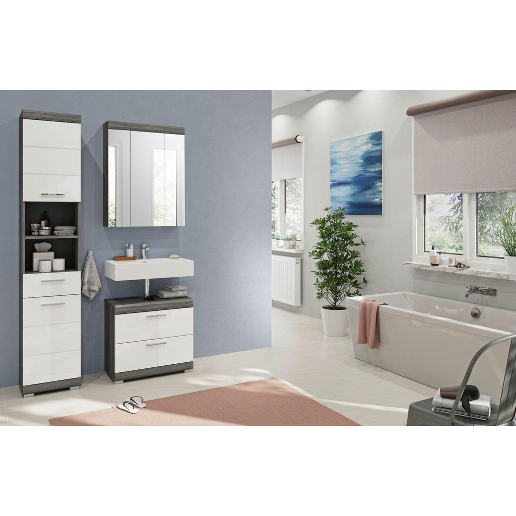 MID.YOU KÚPEĽŇA sivá, biela s vysokým leskom.