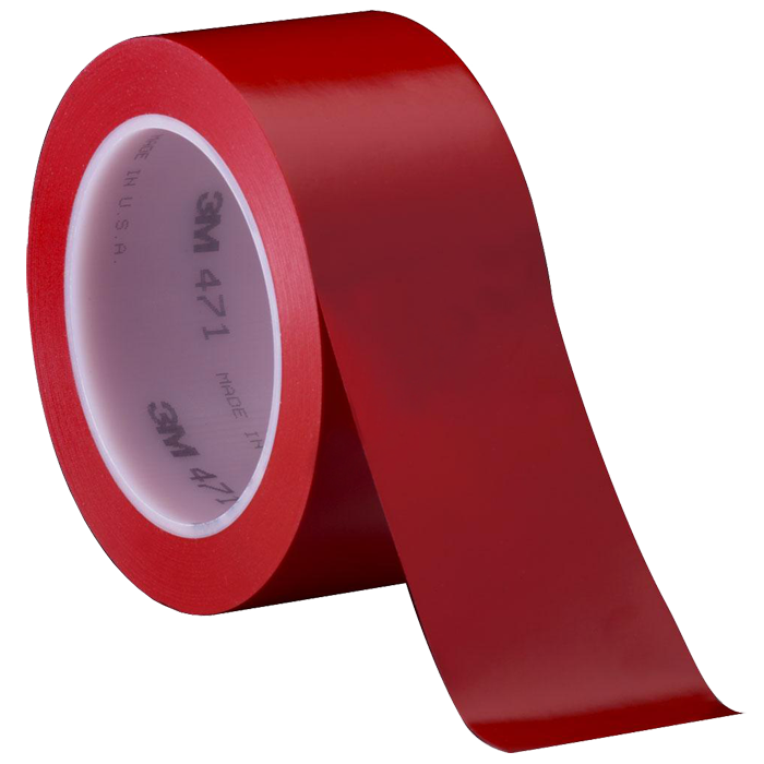 3M 471 PVC lepicí páska, 100 mm x 33 m, červená.

Technické parametry
lepidlo:kaučuková pryskyřice
nosič:PVC fólie
celková tloušťka:0,14  mm
teplotní odolnost:80  °C
odolnost proti UV:velmi dobrá
odolnost proti vlhkosti:vynikající