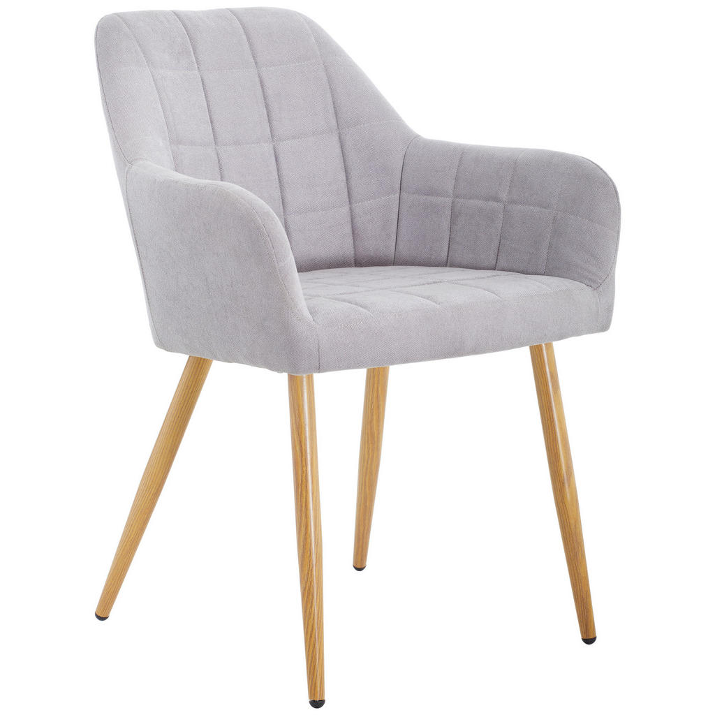 MID.YOU STOLIČKA S PODRÚČKAMI, železo, zamat, sivá.