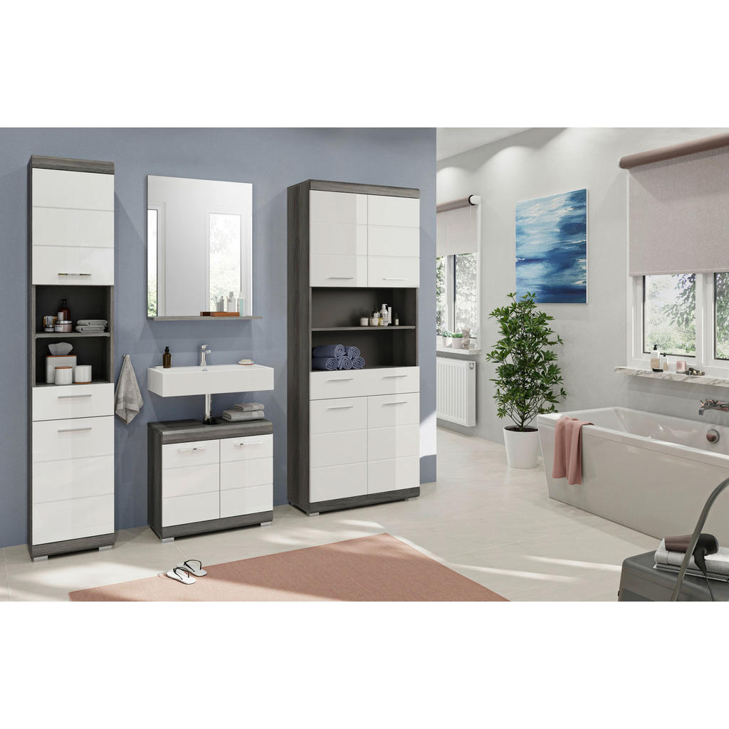 MID.YOU KÚPEĽŇA sivá, biela s vysokým leskom.