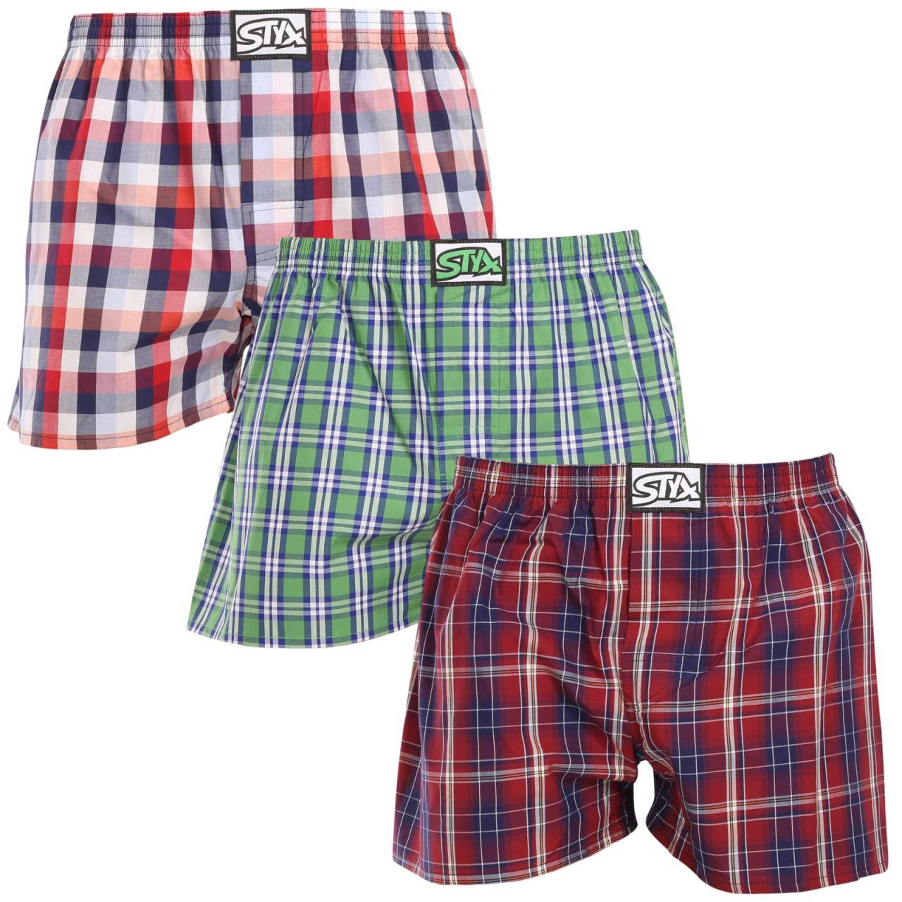 3PACK pánske trenky Styx klasická guma viacfarebné (3A20246) XXL, trenírky.
Doprajte si štýl a pohodlie s pánskymi šortkami Styx v pestrých farbách a originálnom dizajne.
Mäkký materiál pre celodenné pohodlie
Šortky Styx sú vyrobené zo 100 % bavlny, ktorá ponúka mäkkosť a priedušnosť aj pri celodennom nosení.
Originálny dizajn a pohodlné nosenie
Šortky Styx vnesú do vášho šatníka hravosť a jedinečný štýl vďaka odvážnym farbám a originálnym potlačiam.
Prečo si zaobstarať šortky Styx?

Vyrobené v Českej republike s dôrazom na kvalitu a precíznosť.


Materiál zo 100 % bavlny pre mäkkosť a pohodlie.


Originálne a zábavné vzory, ktoré vás odlíšia.

Kvalita z Českej republiky, to je spodná bielizeň Styx
Spodná bielizeň Styx sa kompletne vyrába v Českej republike.
Ako sa starať o šortky Styx
Ak chcete zachovať kvalitu a pohodlie svojich šortiek, postupujte podľa týchto pokynov:

Pranie: Perte pri maximálnej teplote 30 °C, aby ste zachovali intenzívne farby a mäkkosť bavlny.


Sušenie: Neodporúčame sušenie v bubnovej sušičke, radšej ich nechajte voľne uschnúť na vzduchu.


Žehlenie: Šortky môžete žehliť pri nízkej teplote, aby mali hladký vzhľad.

Tip: Staňte sa expertom na údržbu spodnej bielizne vďaka tipom v našom článku a doprajte svojim obľúbeným kúskom starostlivosť, akú si zaslúžia.
