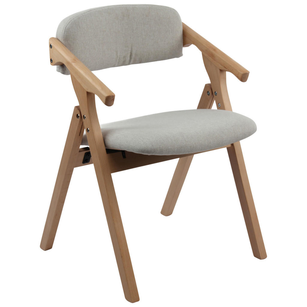 MID.YOU STOLIČKA S PODRÚČKAMI, tkaná textília, krémová.