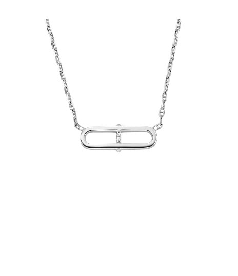 Fossil Originálny strieborný náhrdelník so zirkónmi JFS00636040.