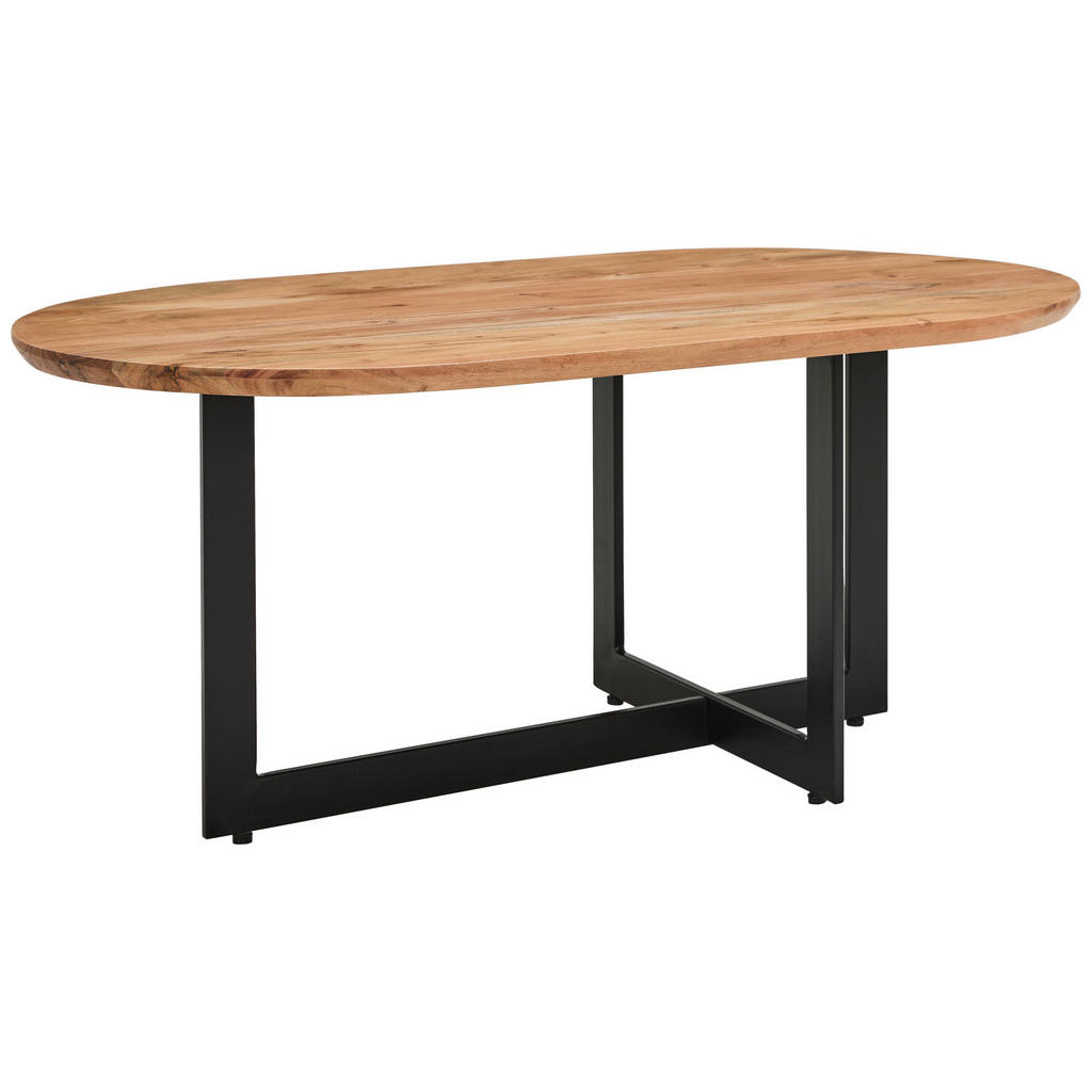 MID.YOU KONFERENČNÝ STOLÍK, prírodná farba, čierna, drevo, kov, 105/45/60 cm.