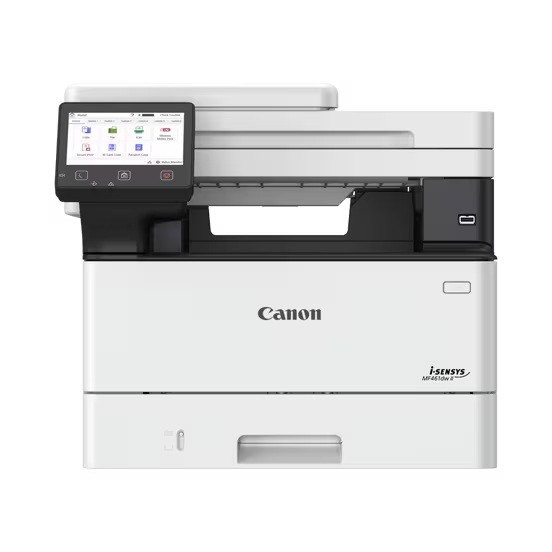 Canon i-SENSYS MF463dw II 7188C008 laserová multifunkcia.

Typ: Čiernobiele laserové multifunkčné zariadenie
Funkcie: Tlač, kopírovanie a skenovanie

TLAČIAREŇ
Technológia tlače: Čiernobiela tlač laserovým lúčom
Rozlíšenie tlače: až 1200×1200dpi
Rýchlosť tlače:
* jednostranne: Až 40 str./min (A4), až 65,4 str./min (A5 na šírku)
* obojstranne: Až 33,6 obr./min (A4)
Doba zahrievania: cca 14 sekúnd alebo menej od zapnutia
Doba vytlačenia prvého výtlačku:
* čiernobielo: približne 5,0 s alebo menej
Jazyky tlačiarne: UFRII, PCL 5e, PCL6, Adobe® PostScript
Písma: 45 písiem PCL, 136 postscriptových písiem
Okraje tlače:
* 5mm hore, dole, vľavo a vpravo
* 10mm hore, dole, vľavo a vpravo (obálky)
Režim úspory tonera: Áno

KOPÍRKA
Rýchlosť kopírovania:
* jednostranne (A4): až 40 str./min
* obojstranne (A4): až 33,6 str./min
Doba vytlačenia prvej kópie:
* Približne 6,1 sekundy alebo menej
Rozlíšenie kopírovania: až 600×600dpi
Režimy kopírovania: Text, text/fotografie (predvolené), text/fotografie (vysoká kvalita), fotografie
Obojstranné kopírovanie: Obojstranné na obojstranné (automatické)
Viacnásobné kopírovanie: až 999 kópií
Zmenšenie/zväčšenie: 25% až 400% v krokoch po 1%
Ďalšie funkcie: Prednastavené pomery zmenšenia/zväčšenia podľa oblasti, obojstranné kopírovanie, nastavenie sýtosti, výber typu originálu, obojstranný originál, triedenie, N na 1, ostrosť, vymazanie rámčeka, kopírovanie preukazov totožnosti, kopírovanie cestovných pasov, farebný režim, rezervná kópia

SKENER
Typ: farebne
Rozlíšenie skenovania:
* optické: až 600×600dpi
* rozšírené: až 9600×9600dpi
Rýchlosť skenovania:
* Jednostranne čiernobielo: 50 obr./min (300×300 dpi)
* Jednostranne farebne: 40 obr./min (300×300 dpi)
* Obojsmerne čiernobielo: 100 obr./min (300×300 dpi)
* Obojstranne farebne: 80 obr./min (300×300 dpi)
* Jednostranne čiernobielo: 40 obr./min (300×600 dpi)
* Jednostranne farebne: 20 obr./min (300×600 dpi)
* Obojsmerne čiernobielo: 80 obr./min (300×600 dpi)
* Obojstranne farebne: 40 obr./min (300×600 dpi)
Farebná hĺbka skenovania: 24 bitov / 24 bitov (vstup/výstup)
Stupne šedej: 256 úrovní
Kompatibilita: TWAIN, WIA, ICA
Maximálna šírka skenovanej oblasti: 216mm
Skenovanie do e-mailu: TIFF / JPEG / PDF / kompaktný formát PDF / formát PDF s možnosťou vyhľadávania / PDF/A-1b
Skenovanie do cloudu: TIFF / JPEG / PDF / PNG3
iFAX ITU-T.37

MANIPULÁCIA S MÉDIAMI
Typ skenera: Sklo skenera, obojstranný automatický podávač dokumentov (jednoprůchodový)
Vkladanie papiera (štandardné):
* zásobník na 250 listov
* Viacúčelový zásobník s kapacitou 100 listov
* automatický podávač dokumentov na 50 listov
Výstup papiera: 150 listov
Typy médií: Bežný papier, recyklovaný papier, silný papier, tenký papier, štítok, pohľadnica, obálka
Veľkosti médií: A4, A5, A5 (na šírku), A6, B5, Legal, Letter, Executive, Statement, OFFICIO, B-OFFICIO, M-OFFICIO, GLTR, GLGL, Foolscap, 16K, kartotéčný lístok, obálka (COM10, Monarch, C5, DL), užívateľské veľkosti: minimálne 76,2 × 127 mm až maximálne 216,0 × 355,6 mm
Gramáže médií:
* Zásobník: 60 až 120 g/m2
* Viacúčelový zásobník: 60 až 199 g/m2
* Automatický podávač dokumentov: 60 až 120 g/m2

VŠEOBECNÉ
Podporované operačné systémy: Windows; macOS; Linux
Rozhranie: USB 2.0 Hi-Speed, 10BASE-T/100BASE-TX/1000Base-T, Wi-Fi – 802.11b/g/n, bezdrôtové priame pripojenie
Pracovné zaťaženie: maximálne 80000 strán za mesiac
Rýchlosť procesora: 1200 MHz
Pamäť: 1GB
Úložisko: 4GB
Displej: Farebná dotyková obrazovka LCD s uhlopriečkou 12,7 cm

Napájanie: 220–240 V (±10 %), 50/60 Hz (±2 Hz)
Spotreba energie:
* maximálne cca 1280W
* pohotovostný režim cca 8W
* režim spánku cca 0,9W
* typická spotreba elektrickej energie (TEC): 0,32kWh/týždeň
Hlučnosť: jednostranná tlač 67dB/obojstranná tlač 68dB
Náhradné kazety:
* 070 (3 000 strán)
* 070H (10 200 strán)

Rozmery (ŠxHxV): 420×460×375mm (so zásobníkmi)
Hmotnosť: cca 16,3kg