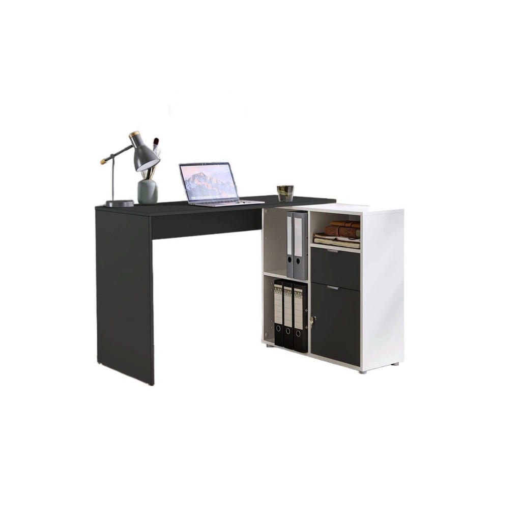 MID.YOU PÍSACÍ STÔL S ÚLOŽ.PRIESTOROM, antracitová, biela, 110/85/74 cm.