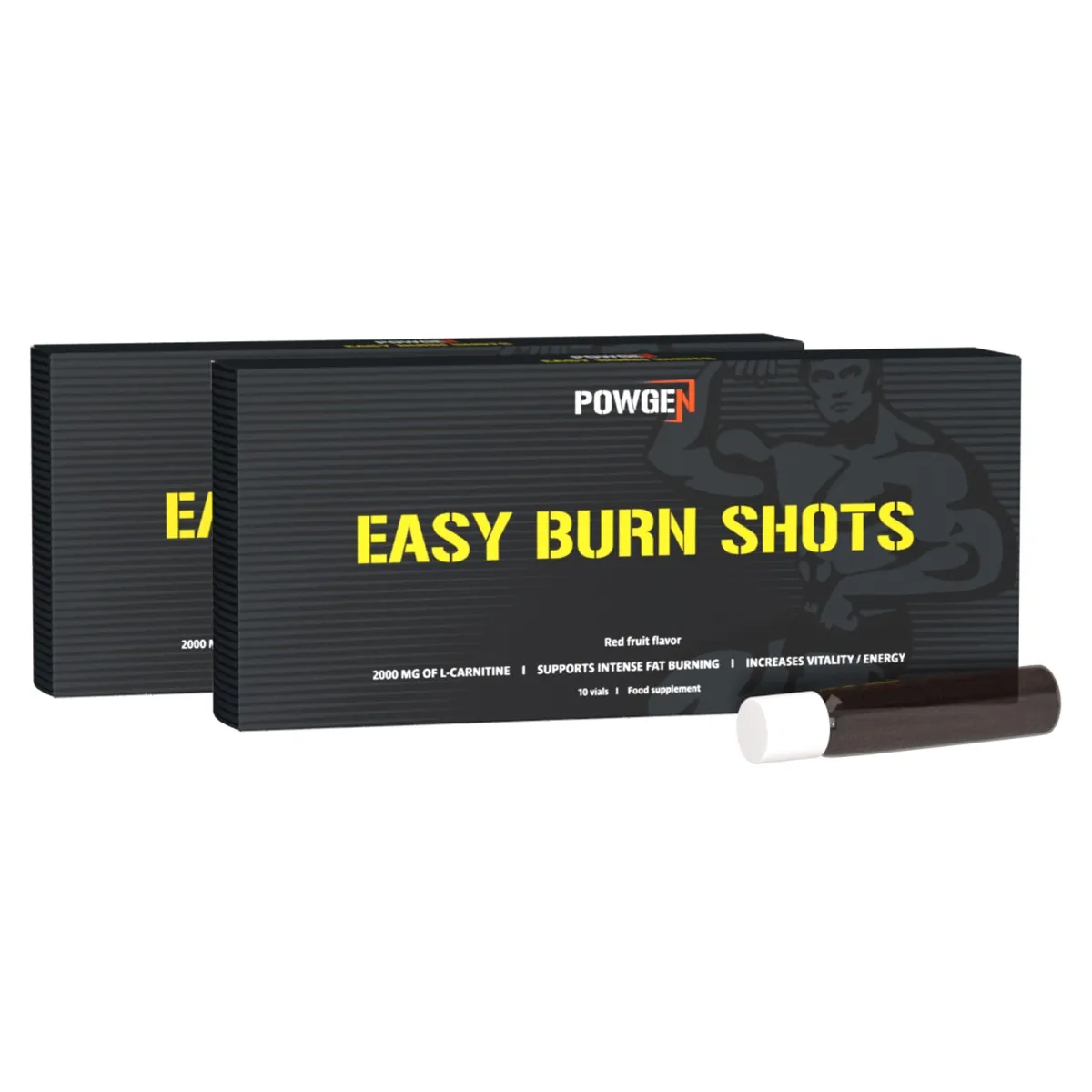 Easy Burn Shots 1+1 OFFERT | Ampoules de L-Carnitine brûle graisse | 20 ampoules | PowGen.
