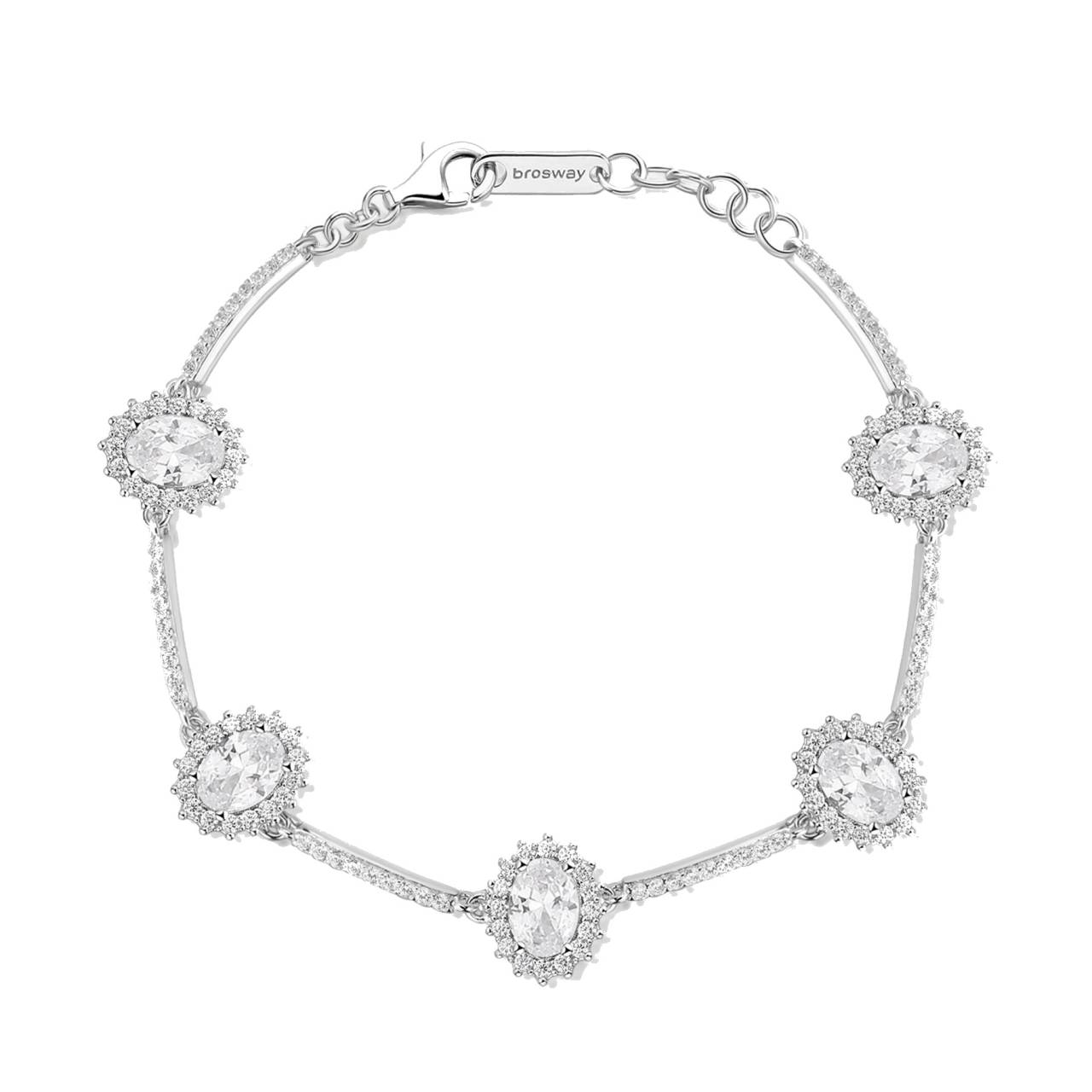 Brosway Luxusný strieborný náramok so zirkónmi Fancy Infinite White FIW46.