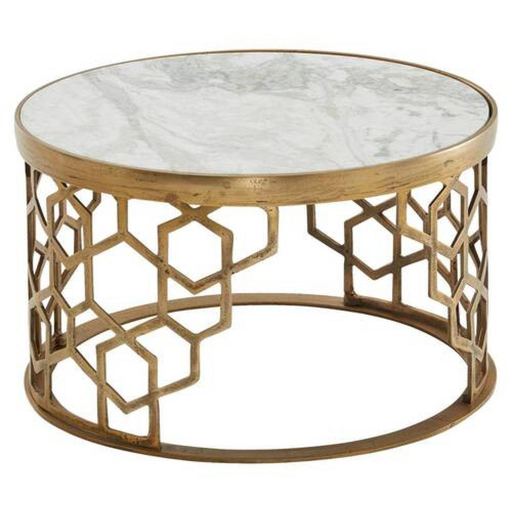 MID.YOU KONFERENČNÝ STOLÍK, zlatá, kov, 60/60/36 cm.