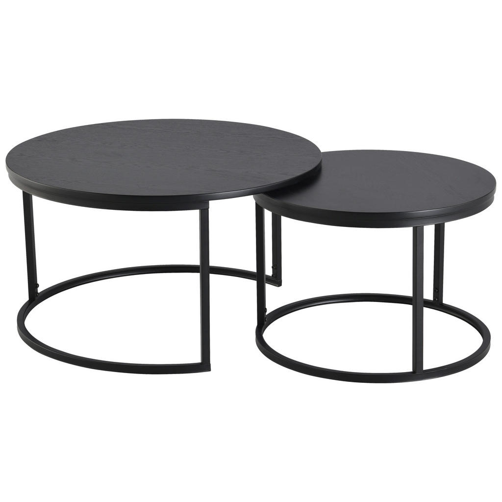 MID.YOU SADA KONFERENČNÝCH STOLÍKOV, čierna, kov, kompozitné drevo, 80/60/45/42/80/60 cm.