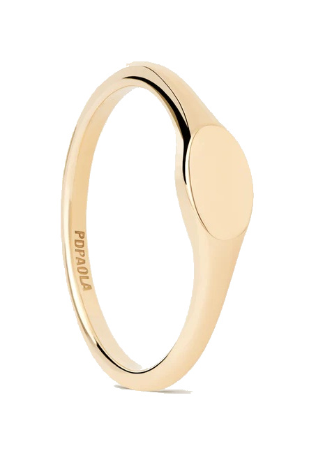 PDPAOLA Originálny pozlátený prsteň Oval Mini AN01-C46 48 mm.