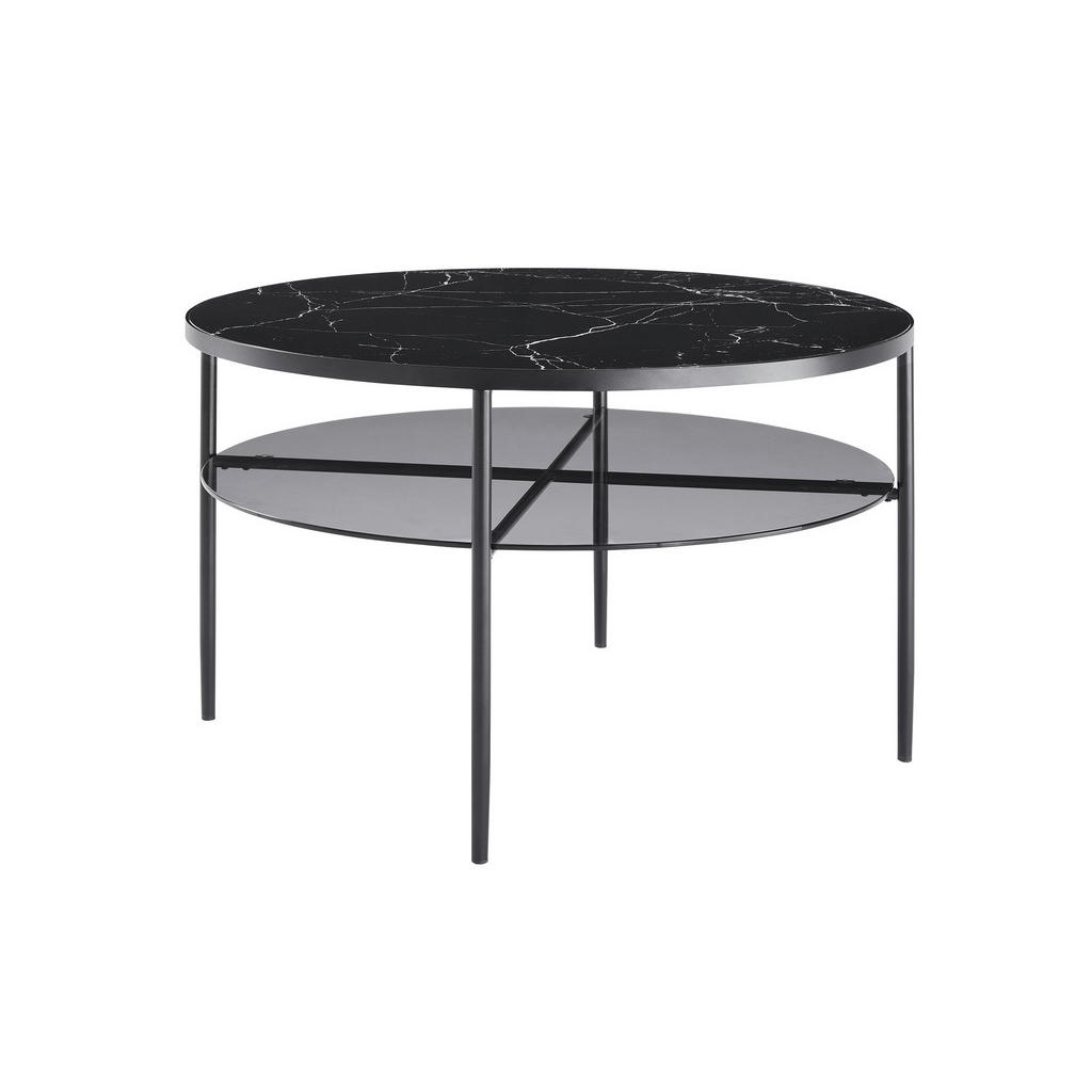 Livetastic KONFERENČNÝ STOLÍK, čierna, kov, sklo, 81/81/45 cm.