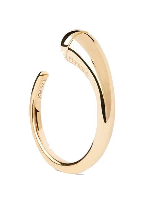 PDPAOLA Otvorený pozlátený prsteň Loop Essentials AN01-D01 52 mm.