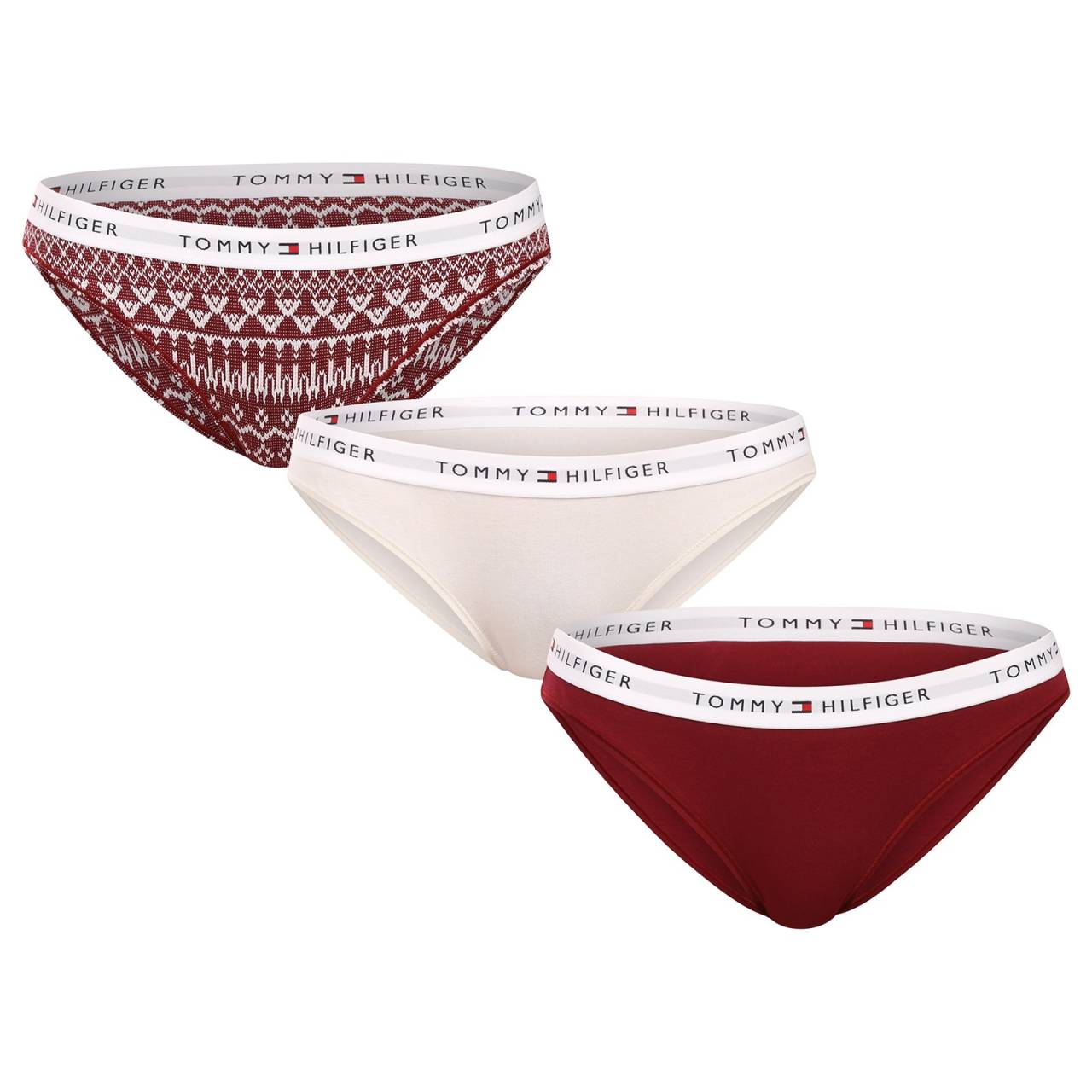 3PACK dámske nohavičky Tommy Hilfiger viacfarebné (UW0UW06133 0WX) XS.
Doprajte si pohodlie v ikonickom dizajne, ktorý vám dodá sebavedomie.
Príjemný materiál pre celodenné pohodlie
Základom týchto nohavíc je vysokokvalitná bavlna, ktorá je jemná k pokožke, priedušná a zaručuje pohodlie aj pri celodennom nosení.
Moderný dizajn, ktorý vám pristane
Minimalistický dizajn sa hodí do každého šatníka a zvýrazní váš jedinečný štýl.
Čo si na nohavičkách Tommy Hilfiger zamilujete

Prémiová kvalita od ikonickej značky.
Mäkký, ľahký a elastický materiál.
Štýlový dizajn pre elegantný a športový vzhľad.

Tommy Hilfiger je značka pre všetky moderné ženy
Spodná bielizeň Tommy Hilfiger predstavuje dokonalú harmóniu medzi klasickým a moderným vzhľadom.
Ako sa starať o nohavičky
Aby vaše obľúbené nohavičky vydržali dlho ako nové, odporúčame dodržiavať tieto zásady starostlivosti.

Pranie: Per pri maximálnej teplote 30 °C.
Sušenie: Nesuš v sušičke – mohlo by dôjsť k zrazeniu alebo poškodeniu elastanu.
Žehlenie: Áno, ale len na nízku teplotu a naruby, aby nedošlo k poškodeniu povrchu alebo potlače na gume.

Tip: Vaša obľúbená spodná bielizeň si zaslúži šetrné zaobchádzanie.