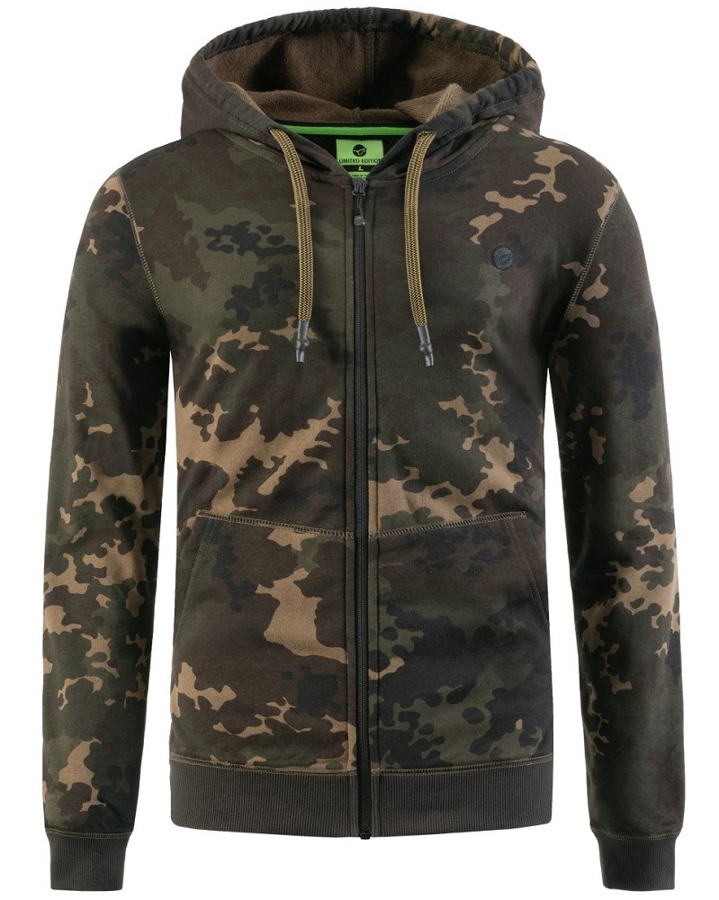 Korda mikina zip hoodie dark kamo - l.
 Aj keď je určená na rybolov, je štýlová a nevyzerala by nevhodne na žiadnej outdoorovej akcii.
 Dostupná vo veľkostiach od S po XXXL.