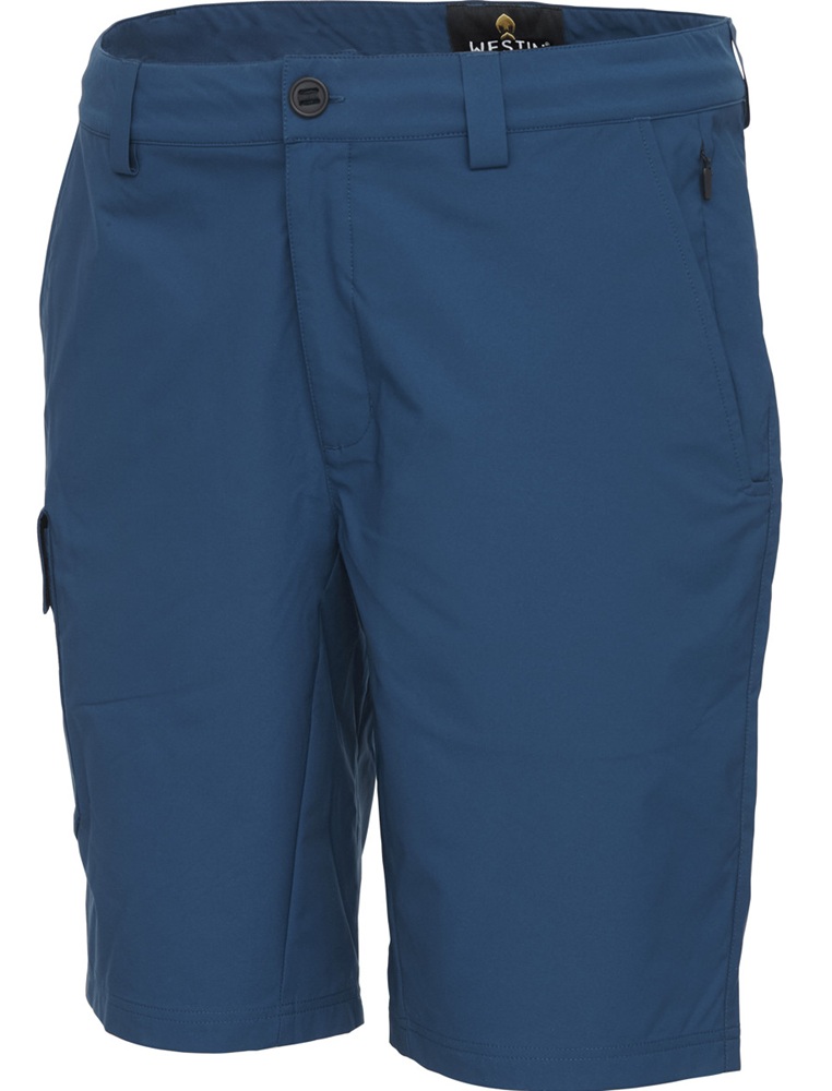 Westin kraťasy tide ufp shorts petrol blue - m.
 Špecifikácia: •Ochrana pred slnkom UPF 50+ •100% polyester rip-stop, ľahký 2-cestný strečový, odolný •Vrecka na náradie z CORDURA-ARAMID ako podšívka/vnútorné vrecko •Odvod vlhkosti •Predné vrecko na zips •Dve zadné vrecká na zips •YKK zips