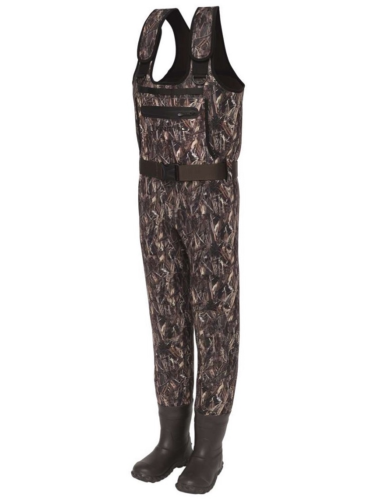 Kinetic prsačky neorush bootfoot - 44/45.
 •4,5 mm ohybný SCR neoprén •100% vodotesné •Páskou prelepené švy •Polstrované na kolenách •Pohodlné nylonové topánky s odolnou podrážkou •Upraviteľné traky na suchý zips •Na prsiach condura na náradie •Kapsa na prsiach s vodotesným zipsom 
  