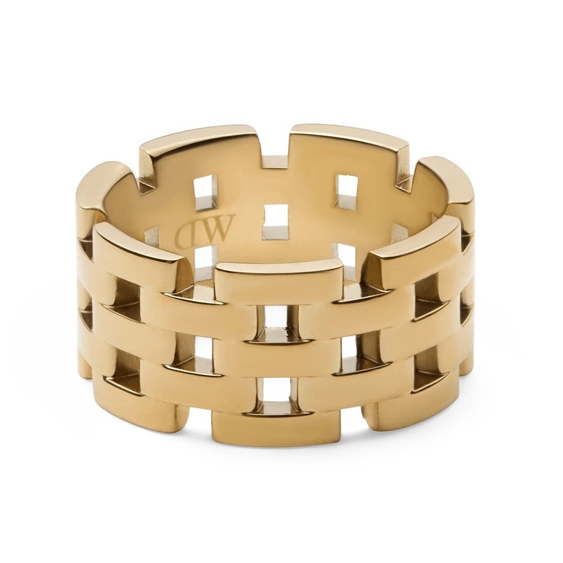 Daniel Wellington Úchvatný pozlátený prsteň z ocele 5-Link DW0040100 54 mm.