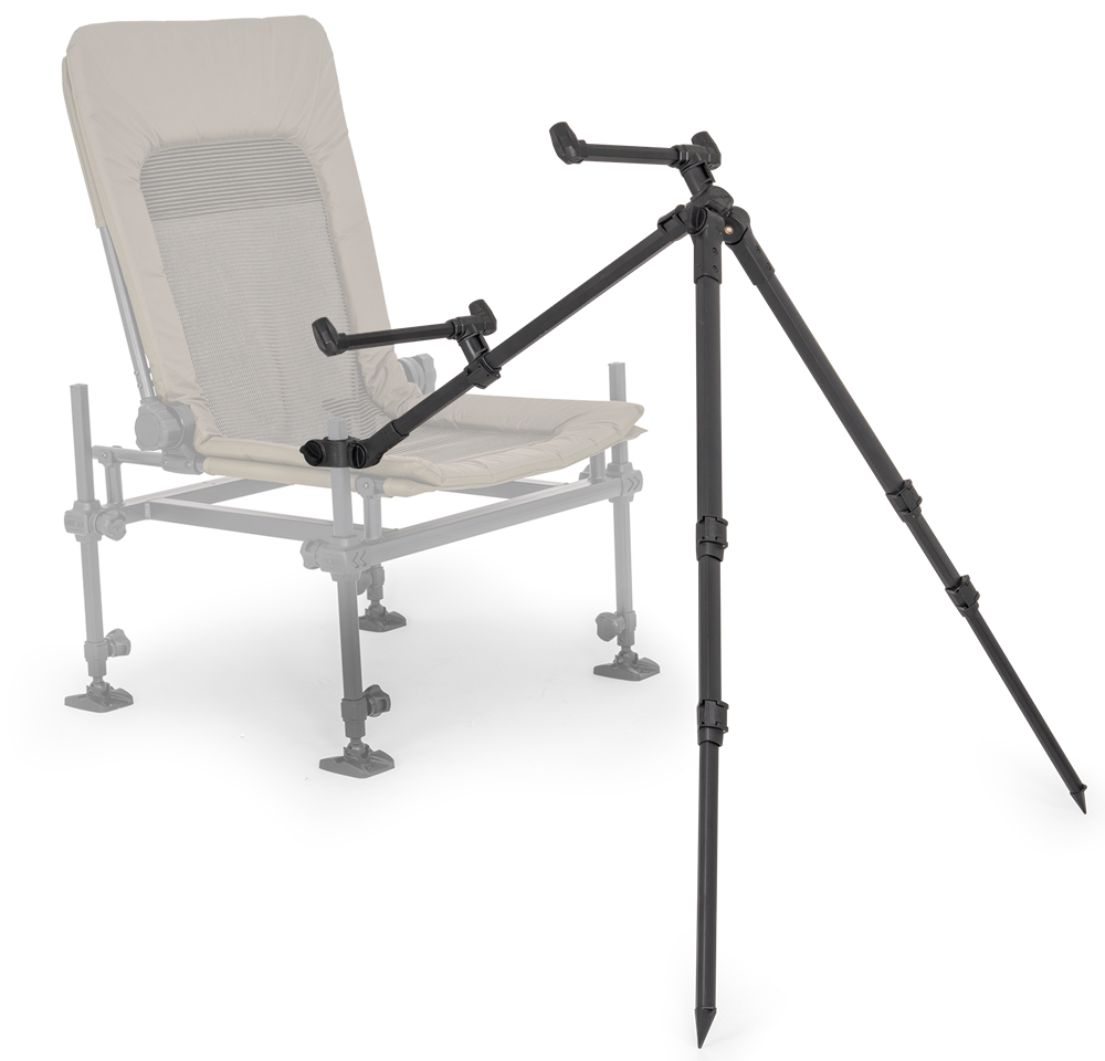 Korum stojan progress tripod feeder arm 2 rod.
 Predné nohy je možné nastaviť takmer do akéhokoľvek uhla a ich výšku je možné regulovať pomocou aretačných páčok.
 Dĺžka predných nôh: 60-120 cm.