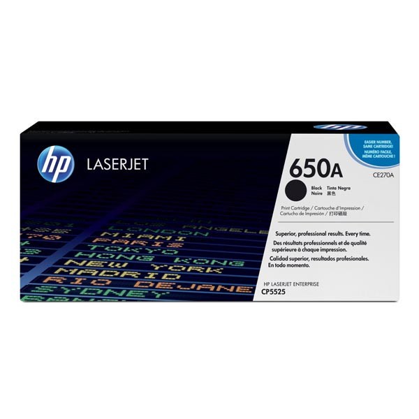 HP 650A CE270A čierný (black) originálny toner.
Originálny toner = záruka priamo od výrobcu tlačiarne
100 % použitie v tlačiarni - bezproblémové fungovanie s vašou tlačiarňou
Použitím originálnej náplne predlžujete životnosť tlačiarne
Overená špičková kvalita - vysoko kvalitná a spoľahlivá tlač originálnou tlačovou kazetou od prvej do poslednej stránky
Trvalé a profesionálne výsledky tlače - dlhodobá udržateľnosť tlače
Kratšia prodleva pri tlači stránok
Garancia Vašej spokojnosti s použitím našej originálnej náplne
Zabezpečujeme bezplatnú recykláciu originálnych náplní
Zlyhanie náplne v menej ako 1% prípadov
Jednoduchá a rýchla výmena náplne

Kód výrobcu: CE270A