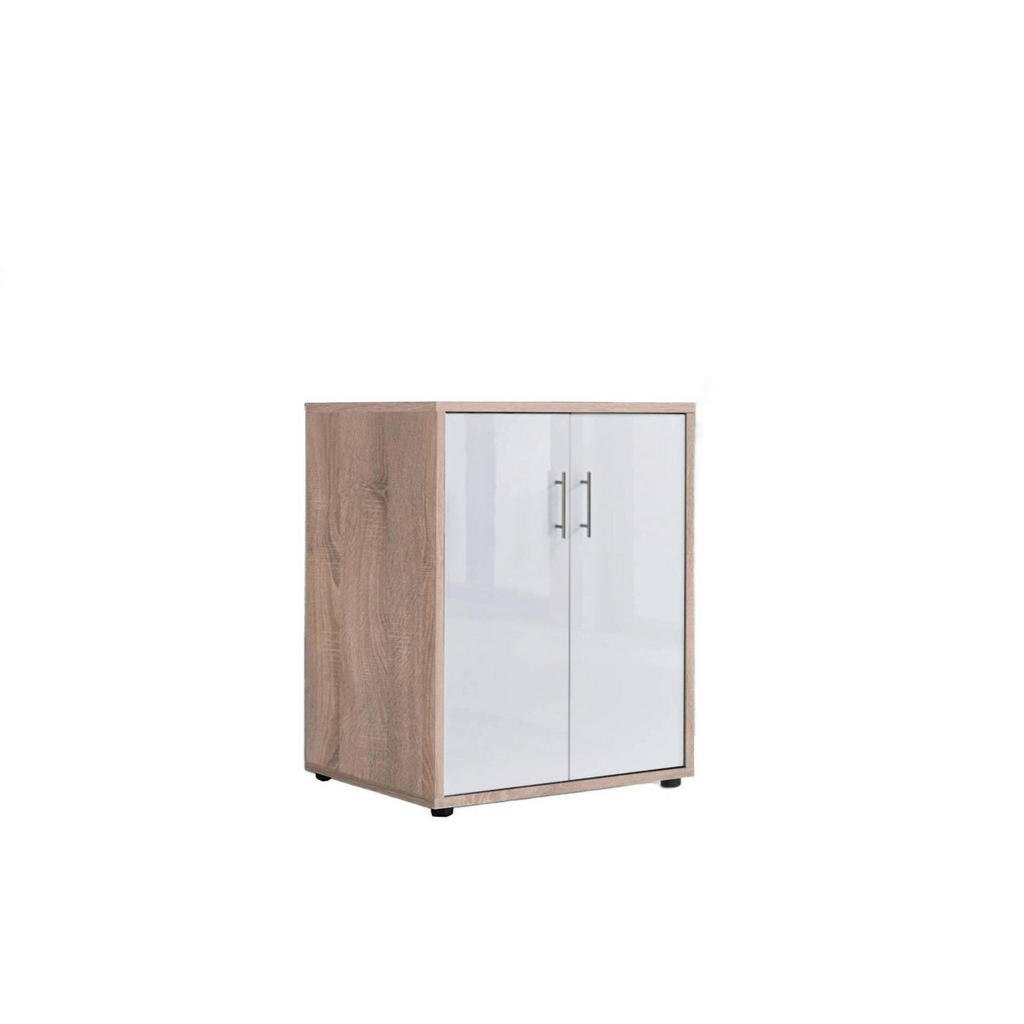 MID.YOU SKRINKA NA DOKUMENTY, dub sonoma, biela s vysokým leskom, 54/74/50 cm.