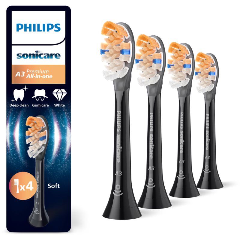 Philips Sonicare Premium All-in-One HX9094/88 náhradné hlavice na zubnú kefku Black 4 ks.