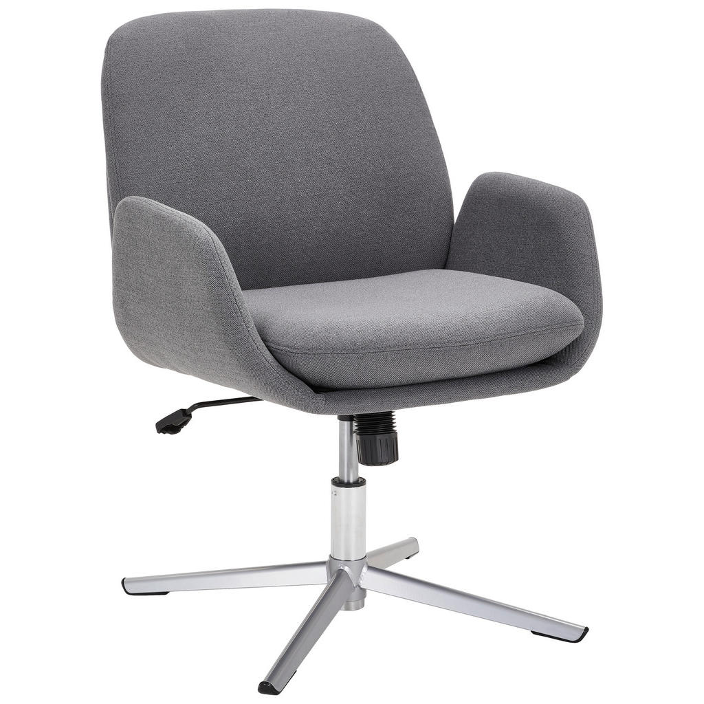 Novel STOLIČKA S PODRÚČKAMI, železo, tkaná textília, tmavosivá.