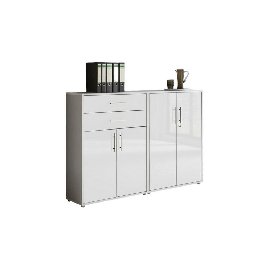 MID.YOU SKRINKA NA DOKUMENTY, sivá, biela s vysokým leskom, 168,8/113,6/33 cm.