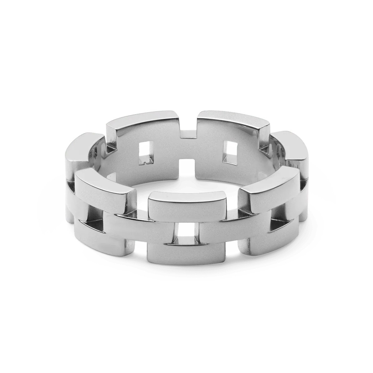 Daniel Wellington Pôvabný oceľový prsteň 3-Link DW0040102 54 mm.