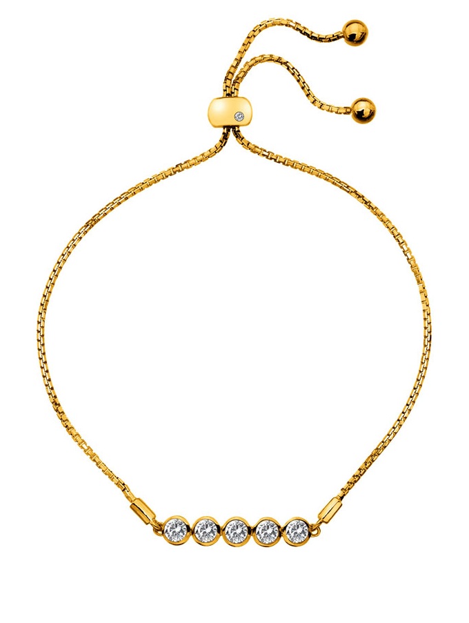 Hot Diamonds Pôvabný pozlátený náramok s topazmi a pravým diamantom Gemstone DL699.