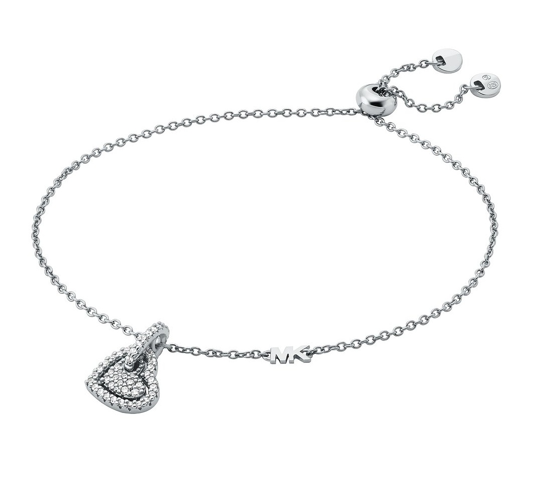 Michael Kors Nežný strieborný náramok so zirkónmi Love Kors MKC1748CZ040.