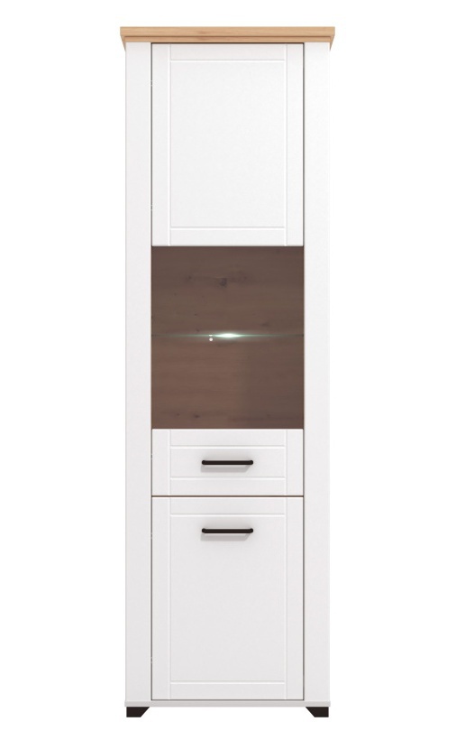 Vysoká vitrína s osvetlením police lotta - biela/dub artisan.

 

Vysoká vitrína vytvorí kúzelný úložný priestor v obývacej izbe.

 

Rozmery Vysoké vitríny s osvetlením police Lotta sú 60,5x194,5x41cm (š, v, h).

 

Všetky produkty z kolekcie Lotta nájdete nižšie v súvisiacich produktoch.