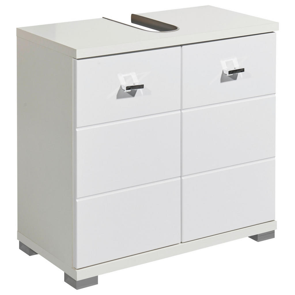 Livetastic SKRINKA POD UMÝVADLO, biela s vysokým leskom, biela, 60/57/31 cm.