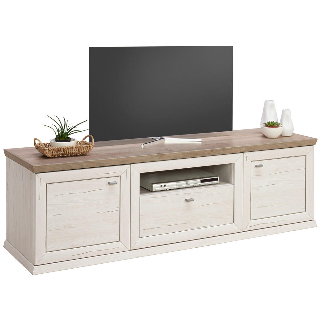 Hom`in NÍZKA KOMODA, sivá, biela, 180/56/50 cm.