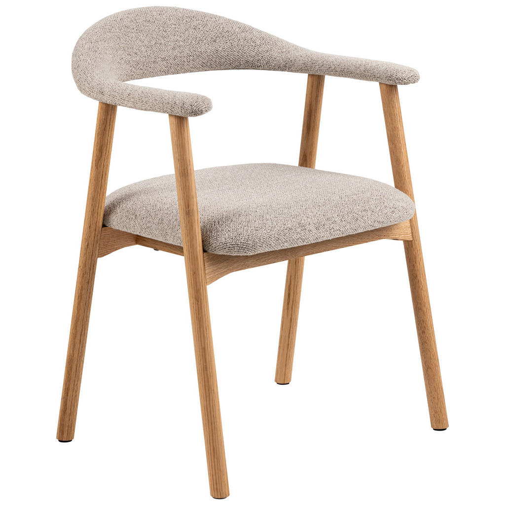 MID.YOU STOLIČKA S PODRÚČKAMI, buklé, sivobéžová.