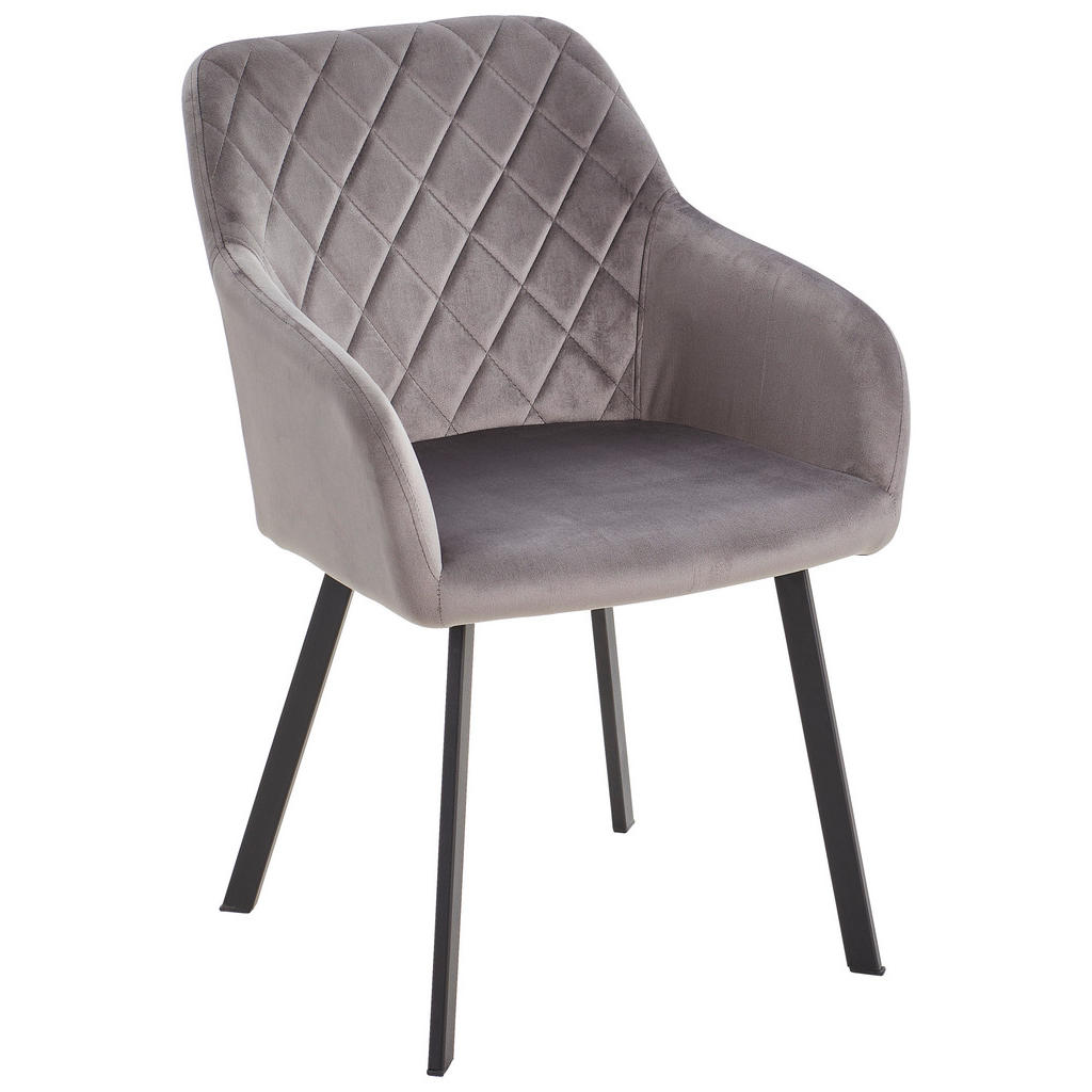 Livetastic STOLIČKA S PODRÚČKAMI, železo, zamat, sivá.